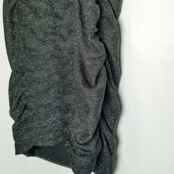 Wild Fable Black Bodycon Dress Metallic silver adjustable straps ruching size XL - Picture 4 of 13